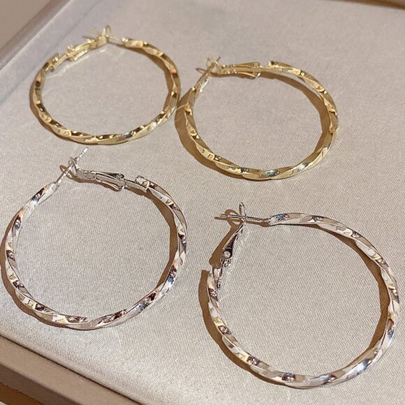 18K yellow gold plated hoop earrings - Picture 1 of 6